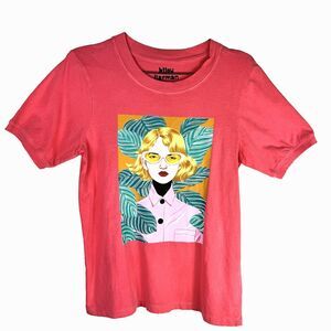 Mad Engine Women's Graphic Tee Shirt Bijou Karmen Short Sleeve XS Tropical